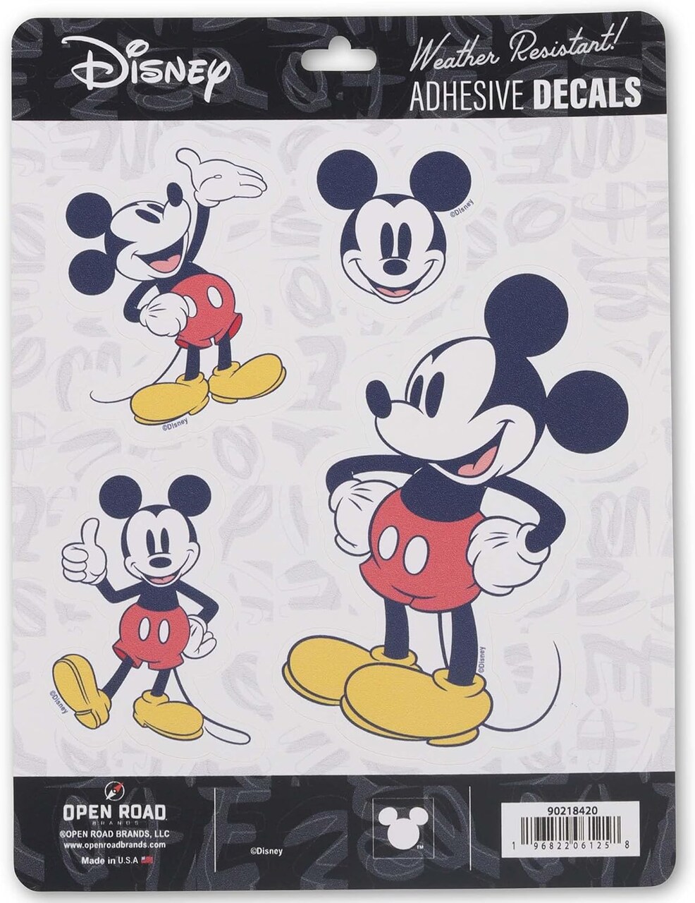 Disney Mickey Mouse Classic Adhesive Vinyl Decals - Fun Set of Mickey Mouse Stickers